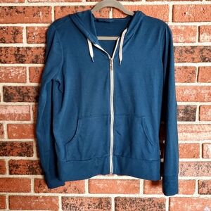 Vuori Navy Teal Halo Zip Up Jacket
